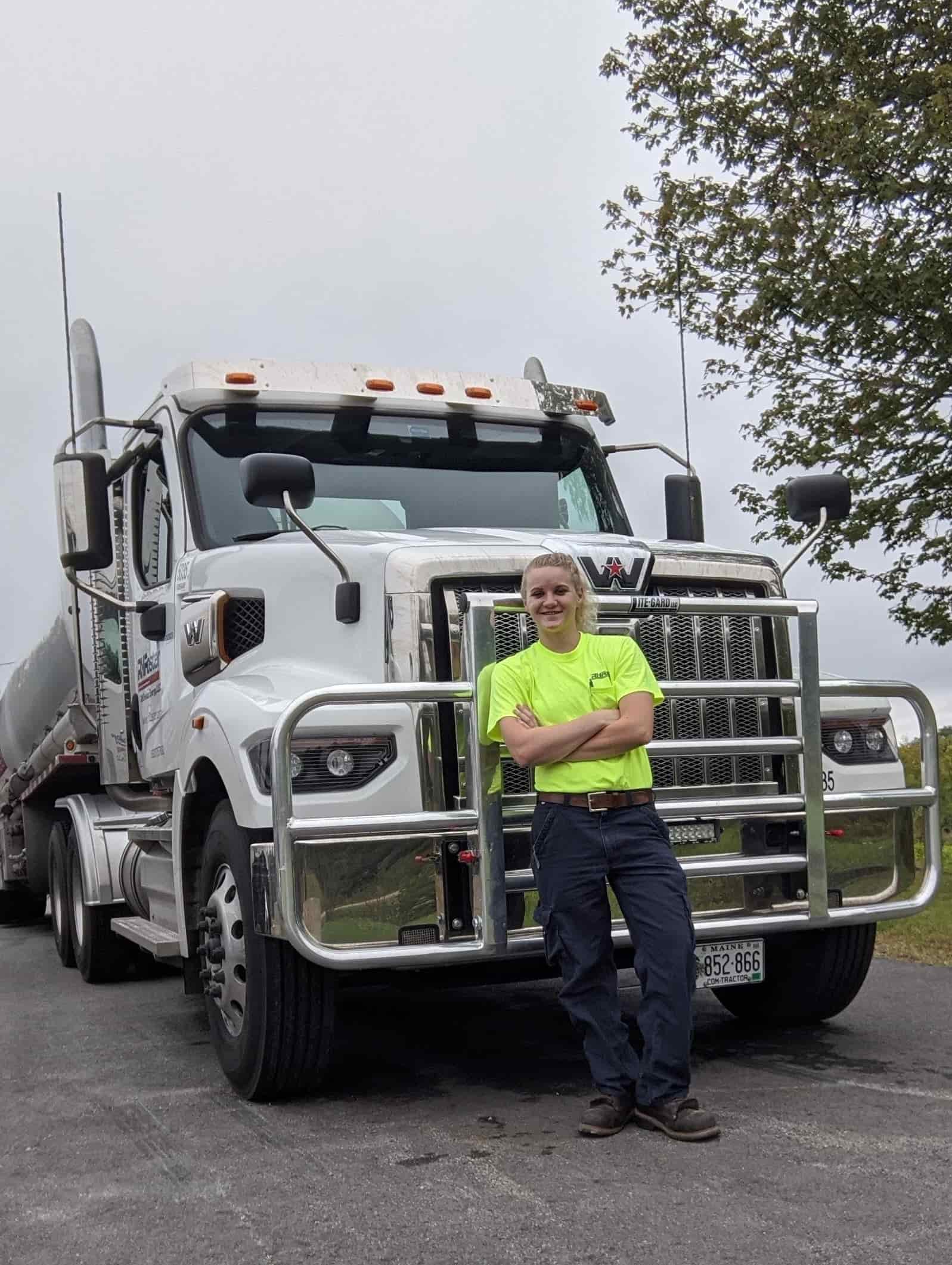 Portrait of Haleigh Fickett with Western Star truck