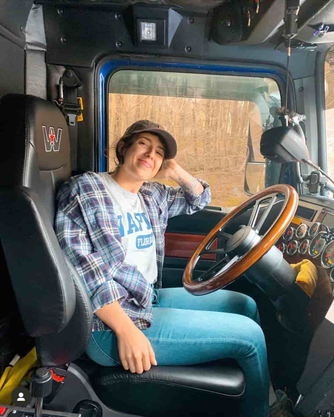 Cropped photo of Tatiana with Western Star truck